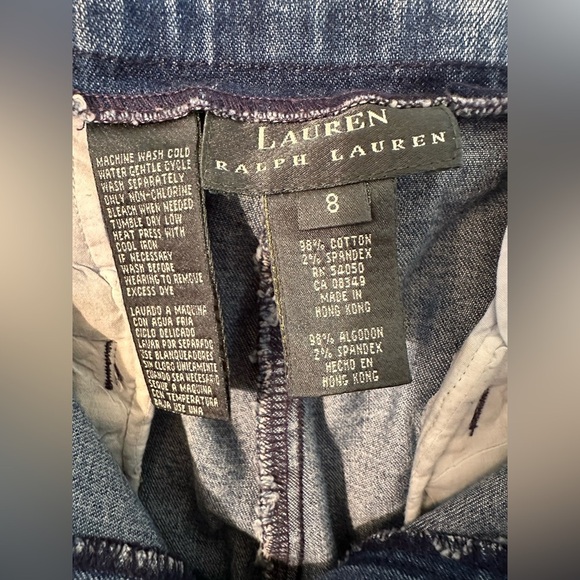 LAUREN RALPH LAUREN 8 Vintage Straight Leg Center Seam Flat Front Stone Washed - Picture 8 of 12